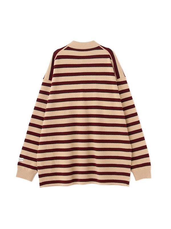マルチボーダーニットポロ (BEIGE)