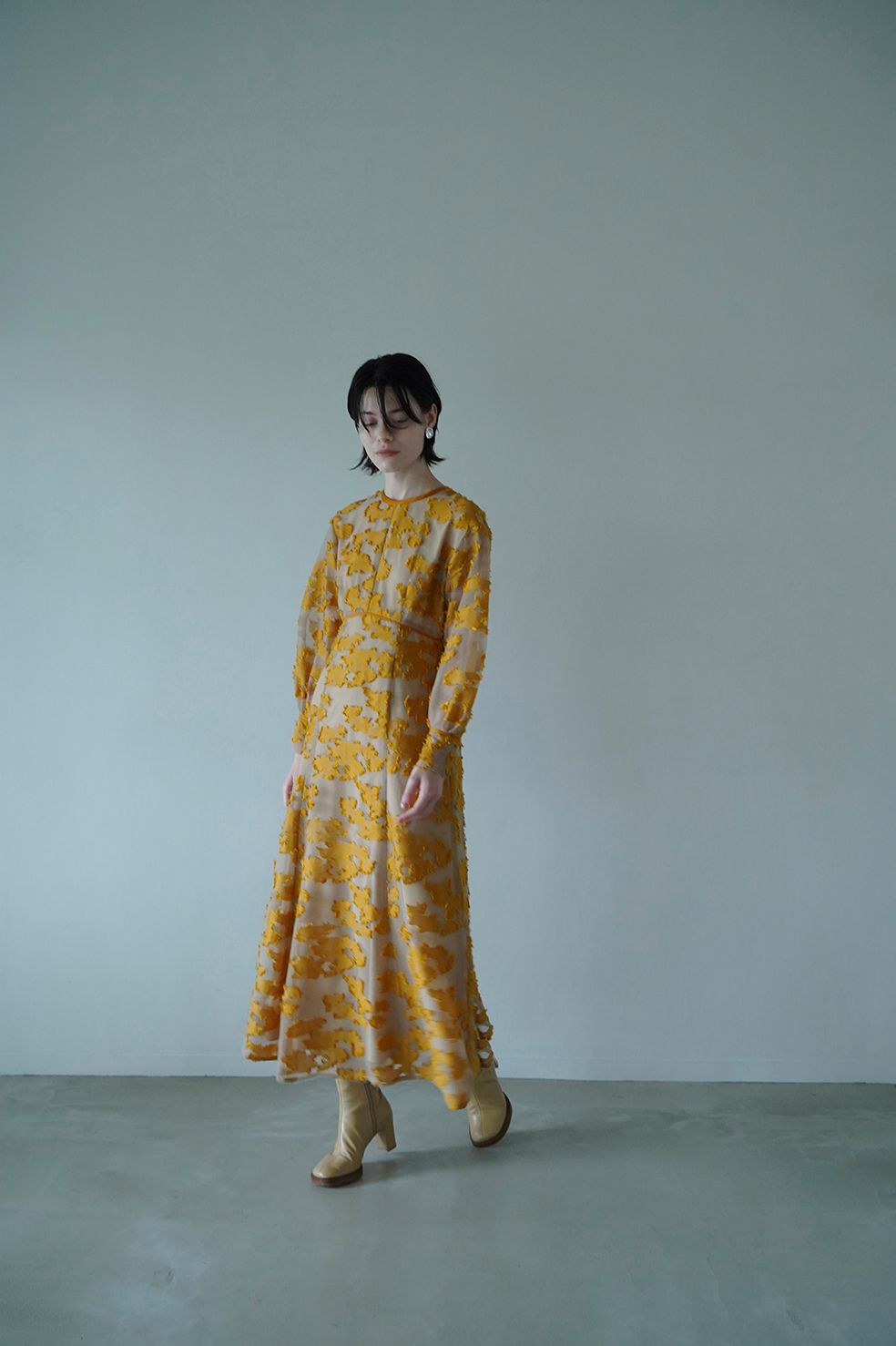 2日までclane FLOW FLOWER JACQUARD ONE PIECE-