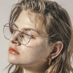 ラウンド眼鏡 - METAL ROUND FRAME GLASSES - GOLD FRAME × CLEAR