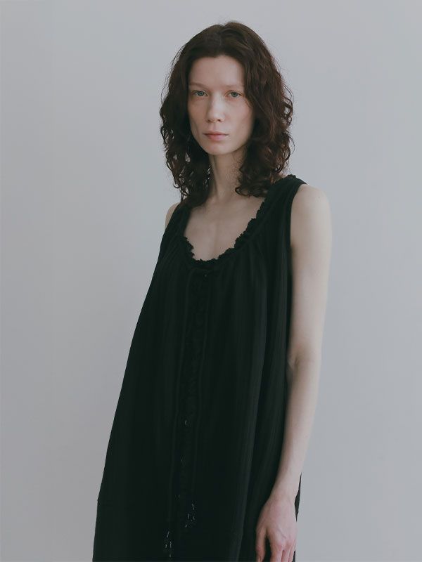 フロントオープンタンクチュニック (BLACK)