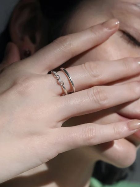 ジェミニリング SV シルバー 指輪 シンプル デザイン ユニセックス アクセサリー