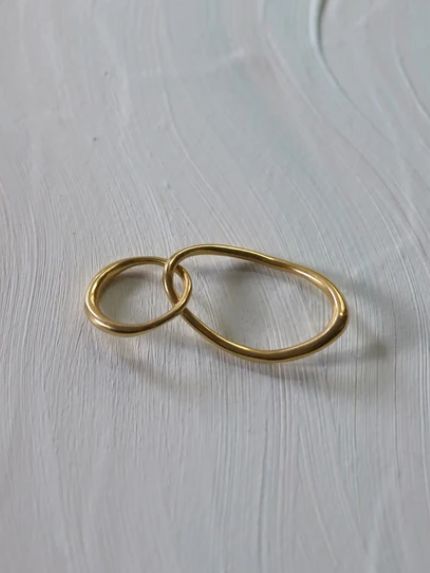 デュオリング GOLD ゴールド 指輪 シンプル デザイン ユニセックス アクセサリー