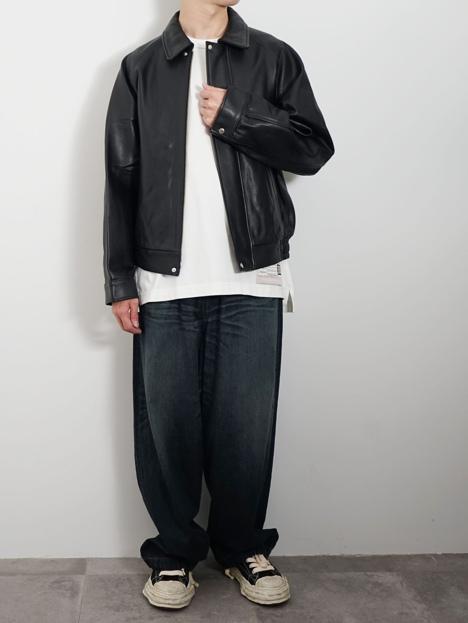 UNIVERSAL PRODUCTS - ゴート レザーブルゾン - GOATLEATHER DRIZZLER JACKET - BLACK |  ADDICT WEB SHOP