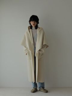 リバーストールロングコート - IVORY