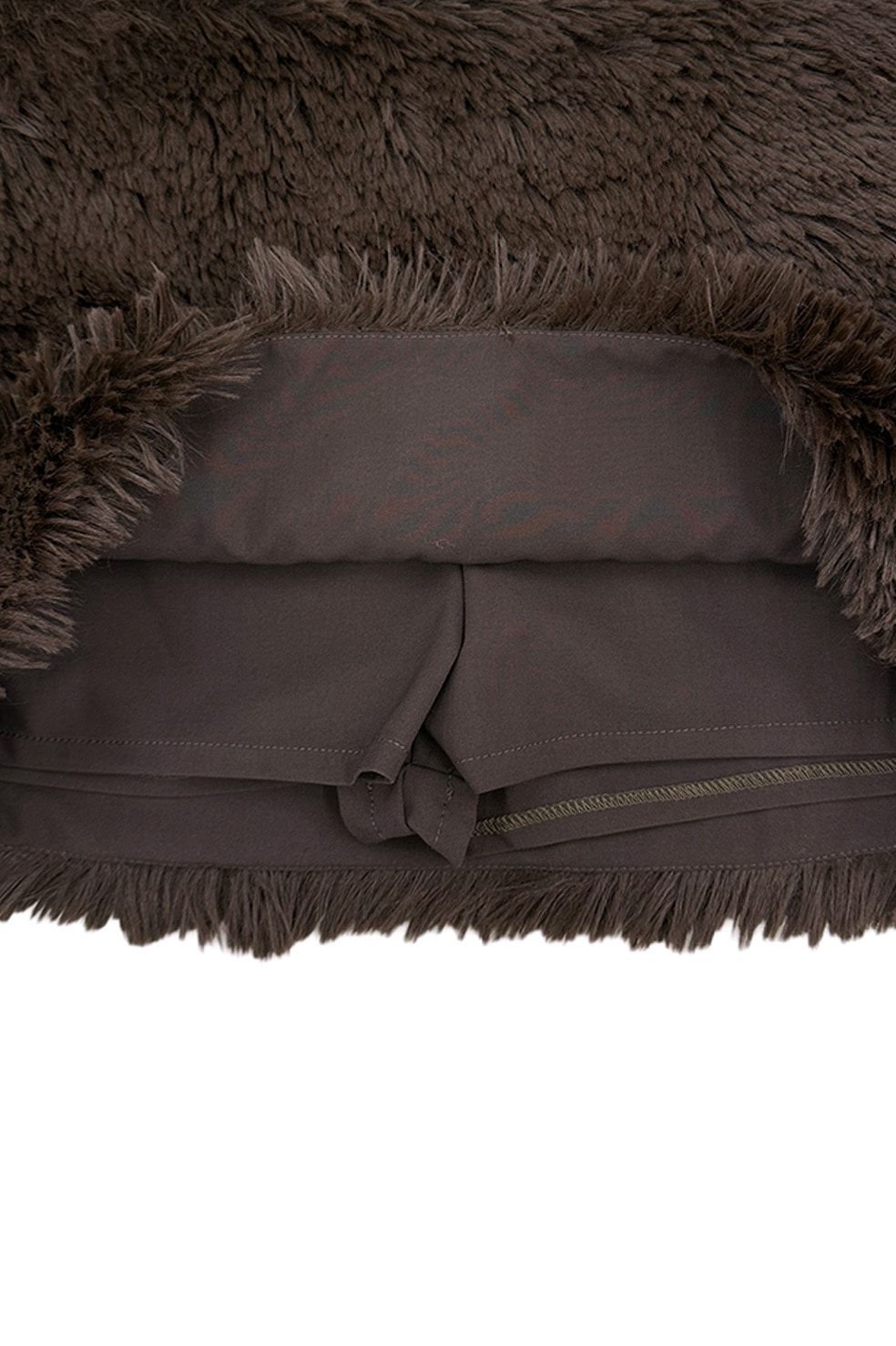 フェイクファーミニスカート - FAKE FUR MINI SKIRT (BROWN)