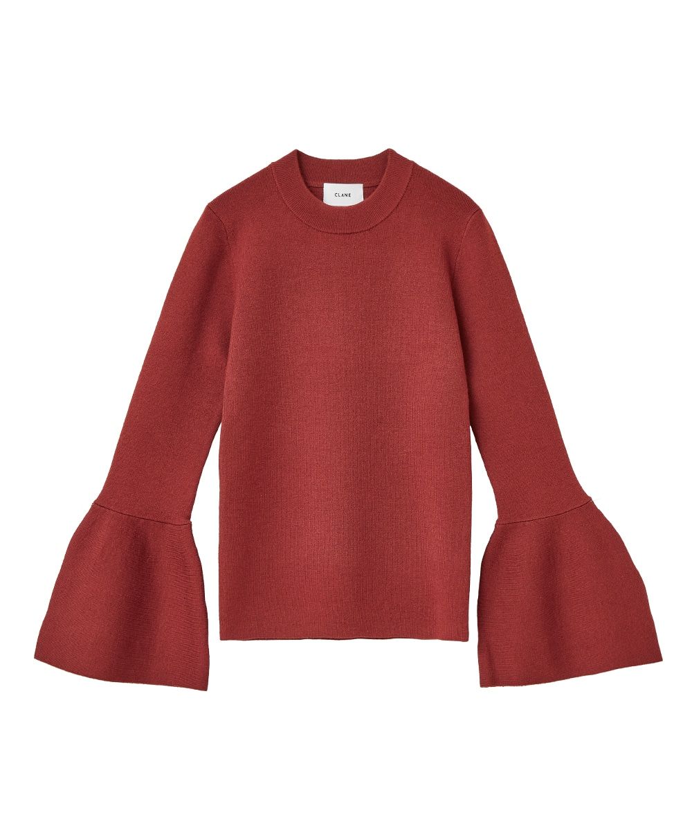CLANE - ベルスリーブトップス - BELL SLEEVE KNIT TOPS - RED