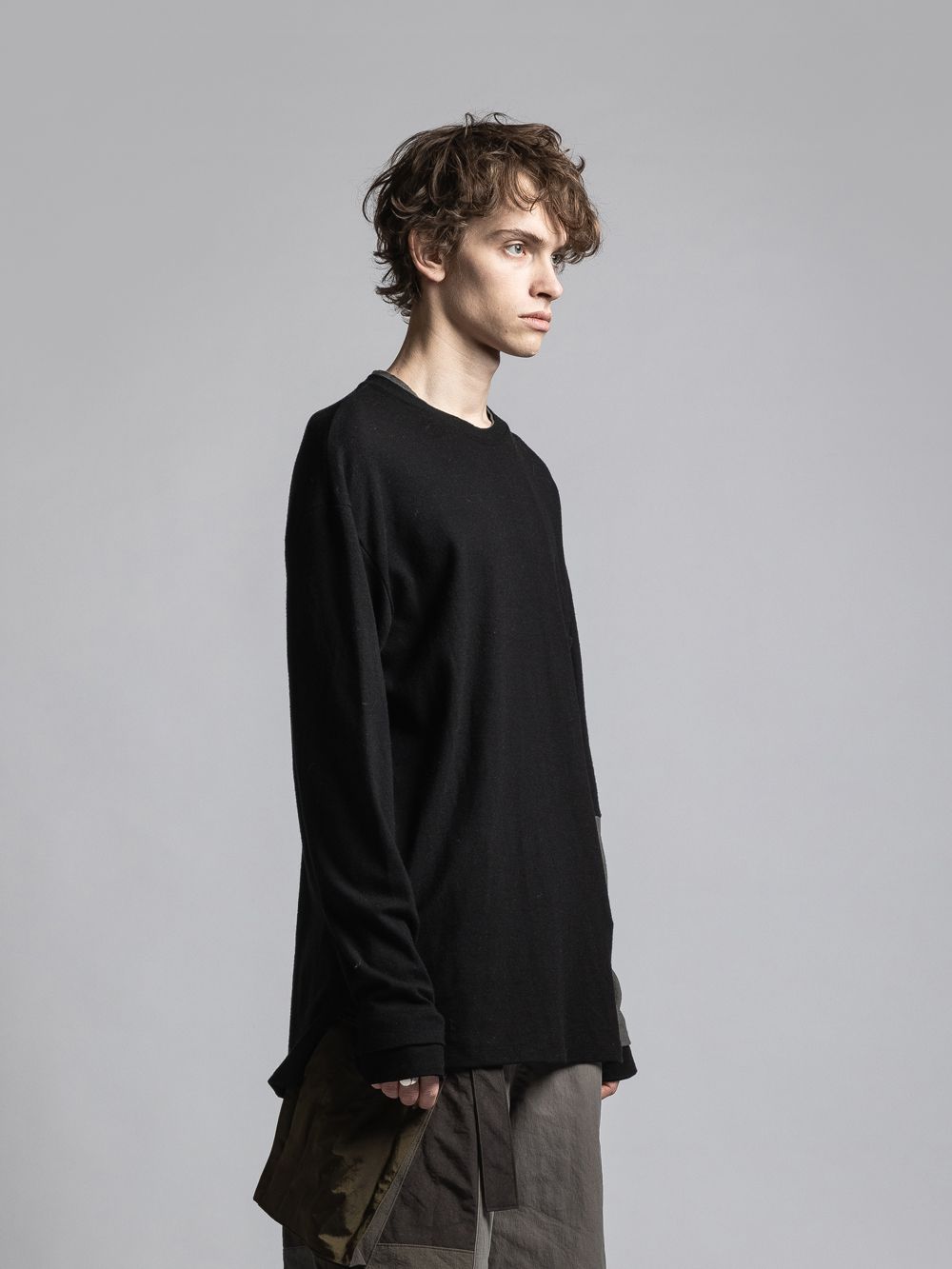 ウールスムースプルオーバー - Wool Smooth Pullover - BLACK