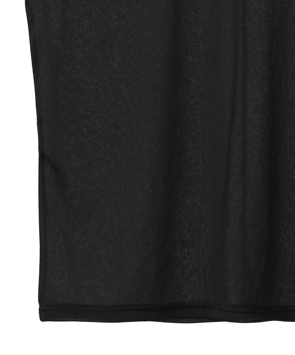 ノースリーブカットソー - LINE SHEER S/S - BLACK