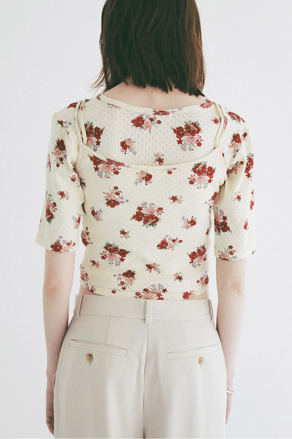 マルチウェイキャミソール - MANY WAY FLOWER CAMI TOPS (RED)
