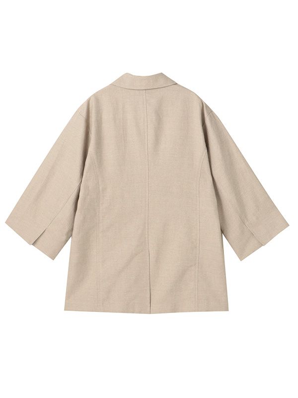 ハーフスリーブダブルブレストジャケット - BEIGE