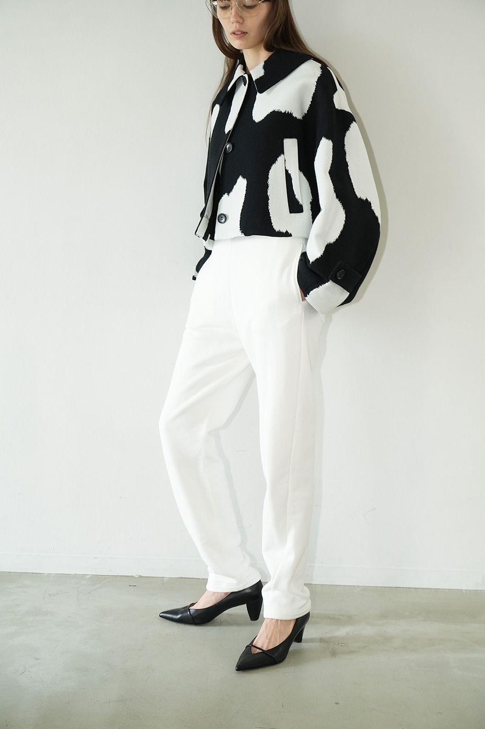 コクーンシルエットスウェットパンツ - C SWEAT COCOON PANTS -WHITE