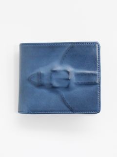 炙り出し二つ折り 財布 - ウオレット - BLUE