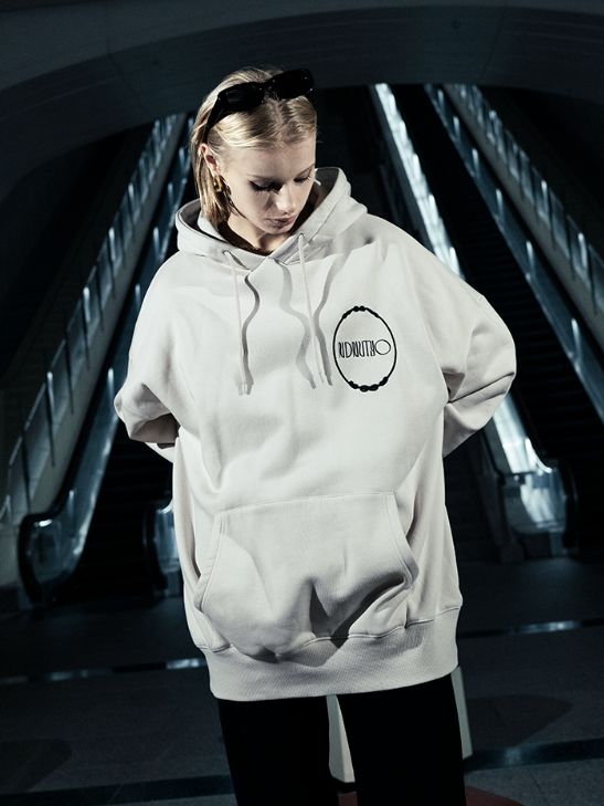 刺繍ミラーフーディ - EMBROIDERY MIRROR HOODIE / LIGHT BEIGE