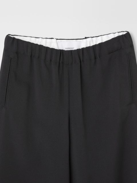 スラックス -  classic rayon tricotine drawstring trouser in black