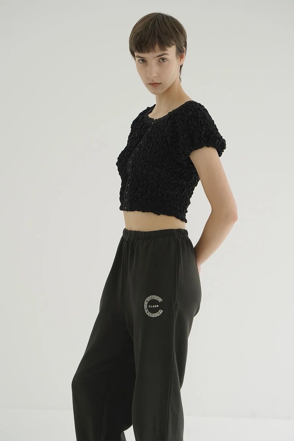 シャーリングパフトップス - SHIRRING PUFF TOPS BLACK