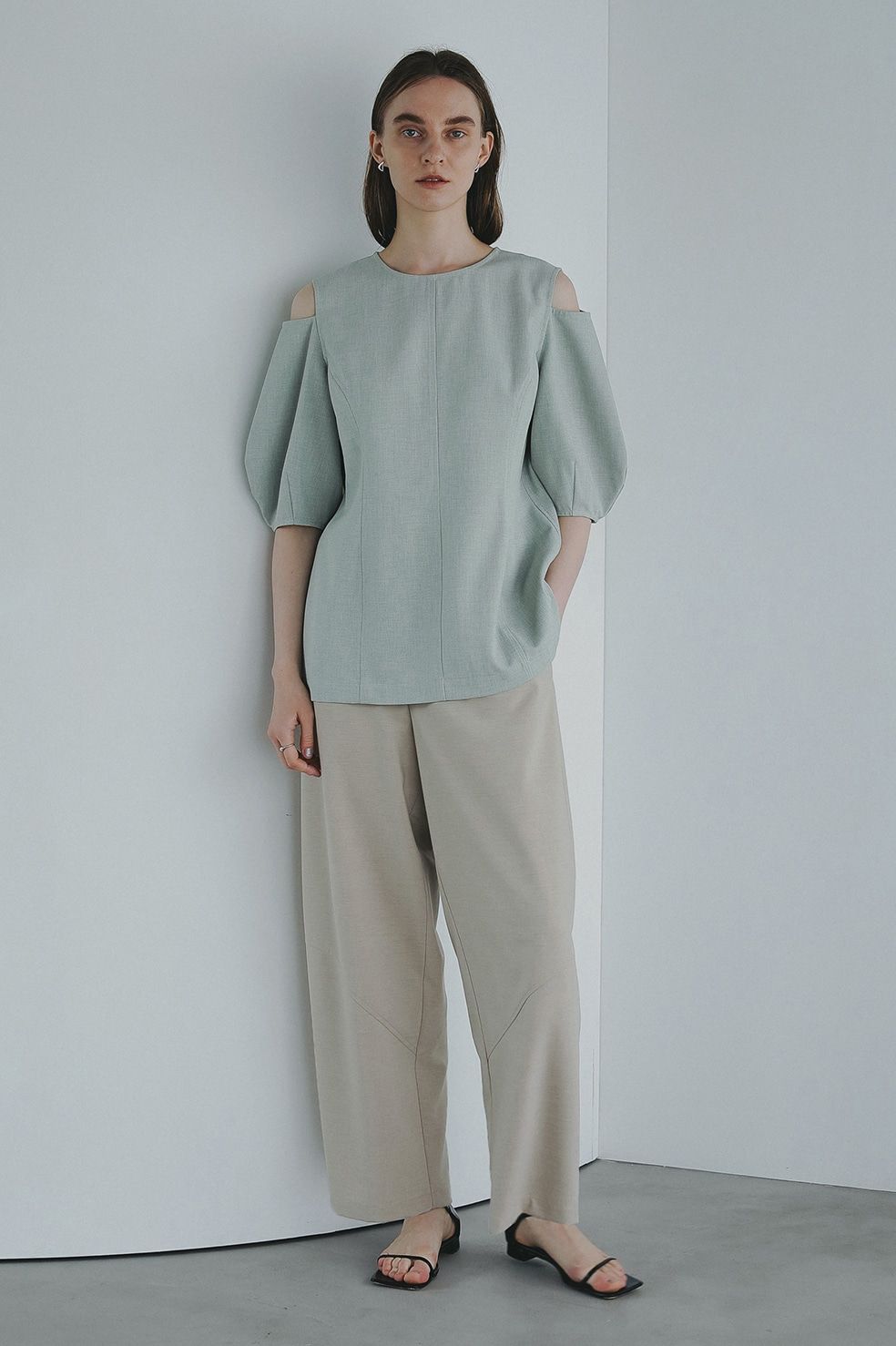 マノフ / MANOF スラッシュショルダートップス - SLASH SHOULDER TOPS - MINT MANOF - スラッシュショルダートップス - SLASH SHOULDER TOPS
