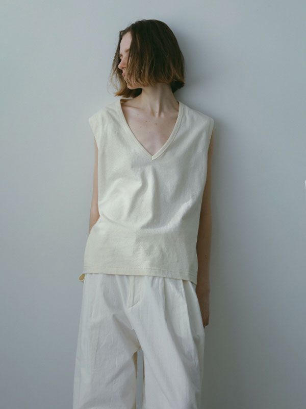 ヘンプコットンスリーブレスプルオーバー - IVORY