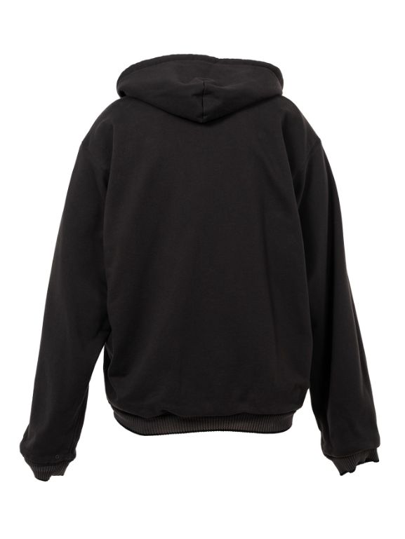リバーシブルスーベニアジャケット - Reversible Hoodie Layered Souvenir Jacket (BLACK)