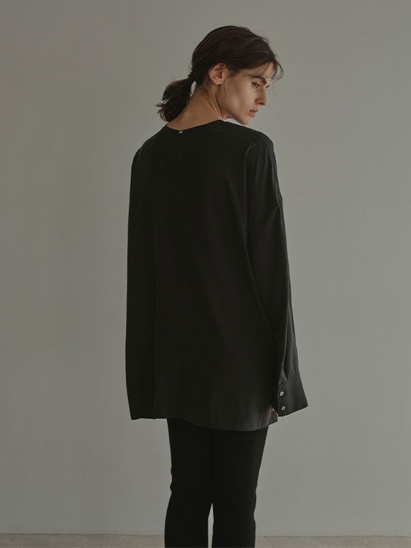 クルーネックオーバーサイズプルオーバー (BLACK)