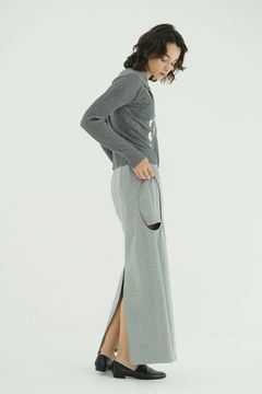 サークルカットスカート - CIRCLE CUT SWEAT SKIRT (GREY)