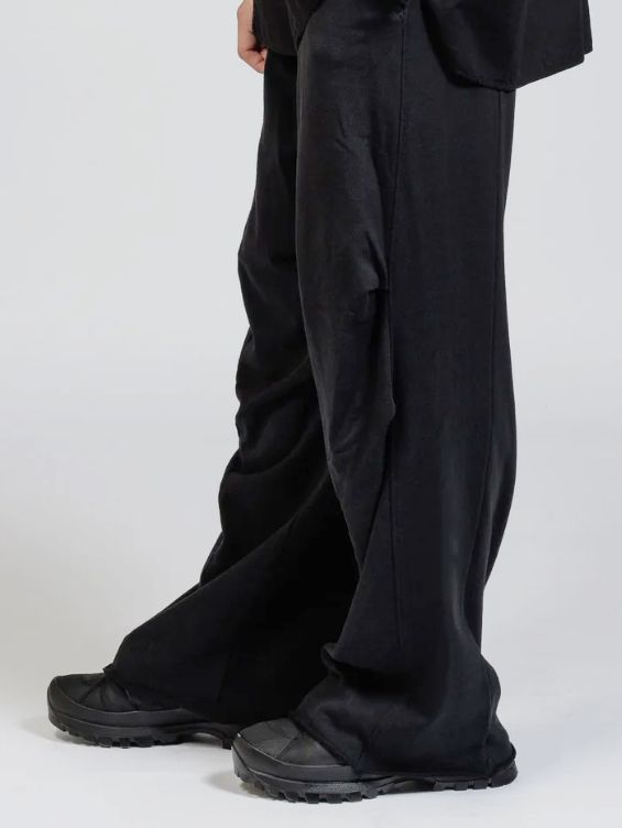 Sweat Wide Pants （A-Black） - ワイドスウェットパンツ メンズ モード カジュアル