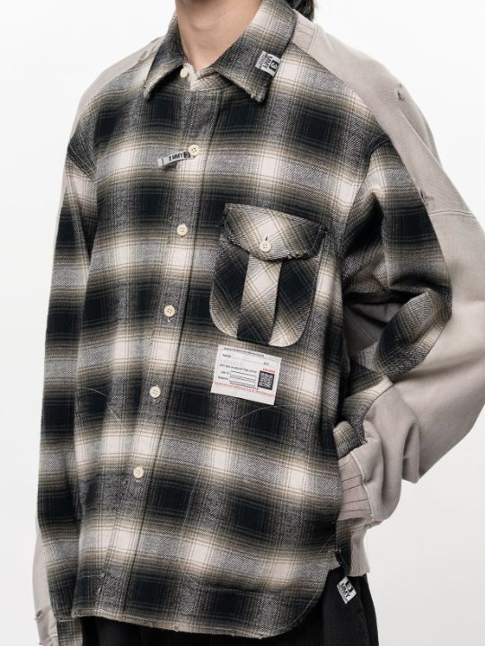 コンバインド スウェットシャツ - COMBINED SH×SWT (BLACK×WHITE)