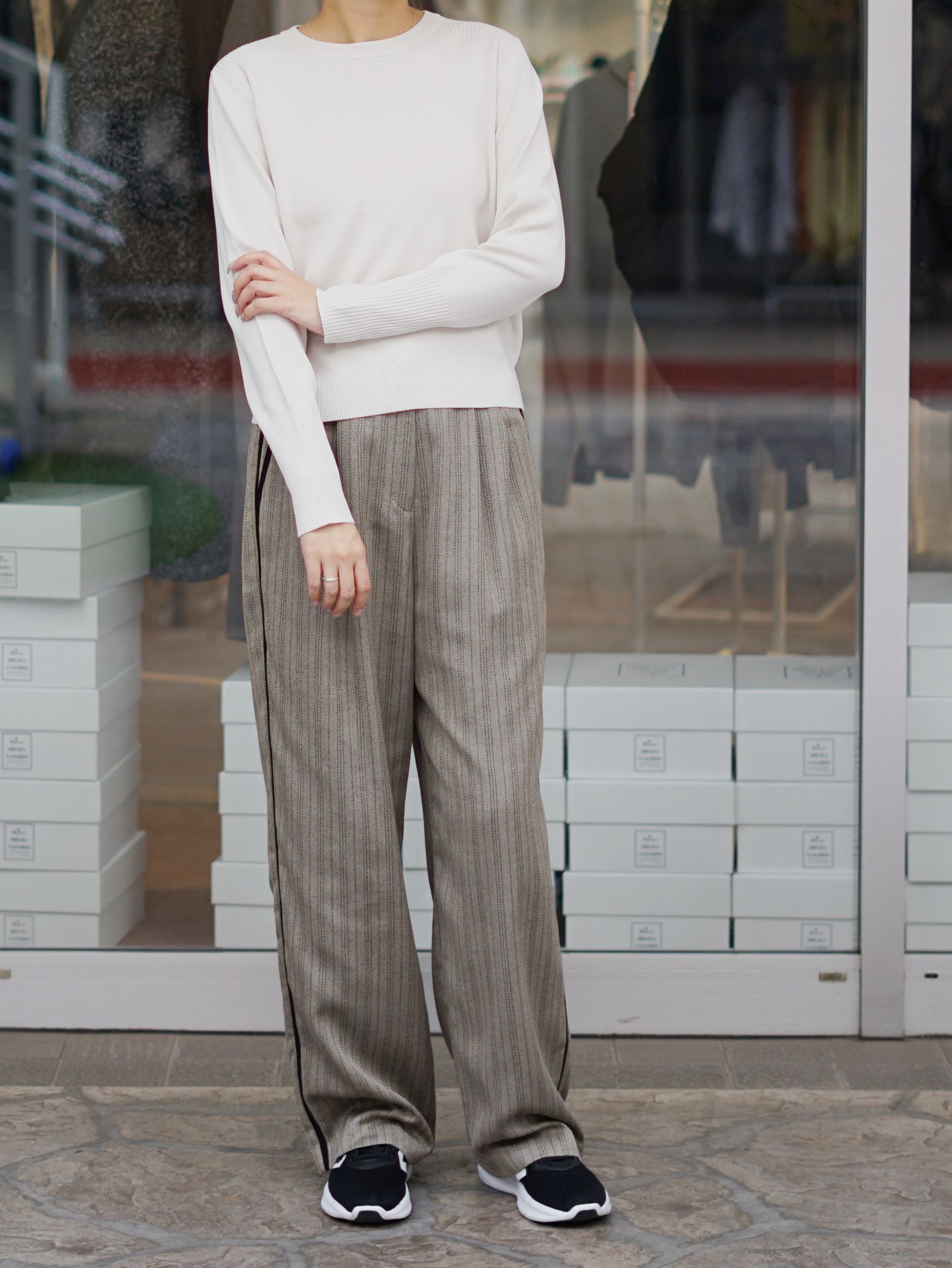 【26AW】ベーシックコンパクトニットトップス - BASIC COMPACT KNIT TOPS (IVORY)