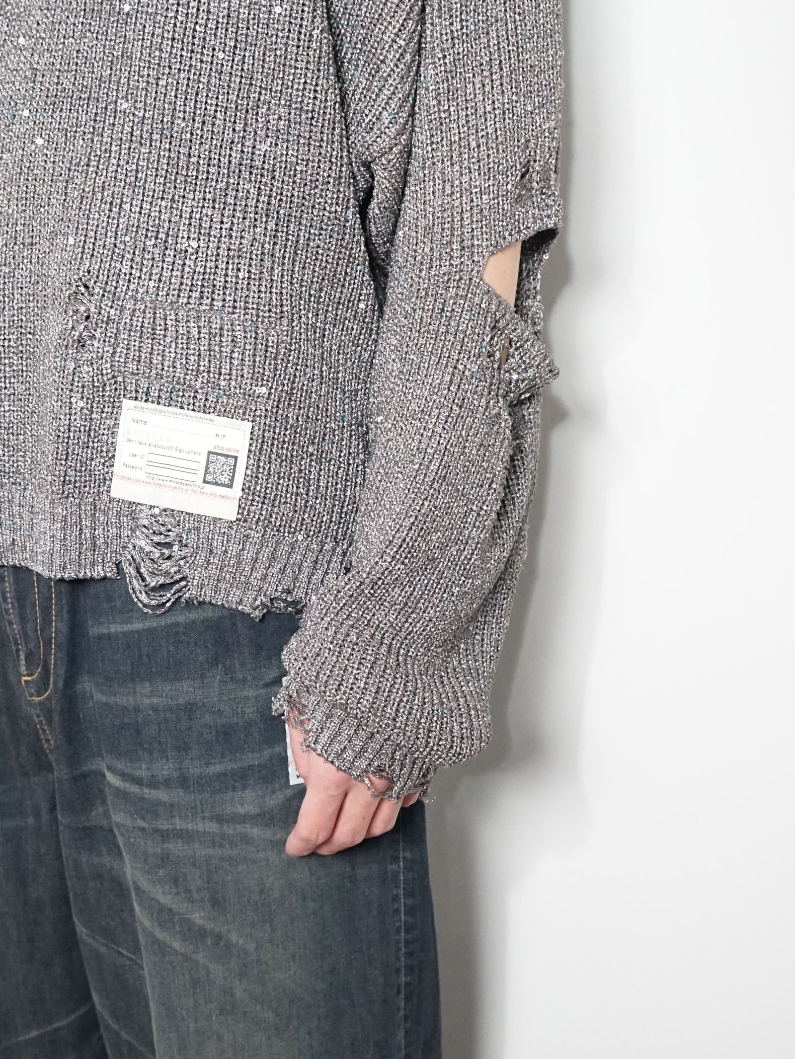スプリングニットプルオーバー - SANGLE KNIT CARDIGAN - GREY