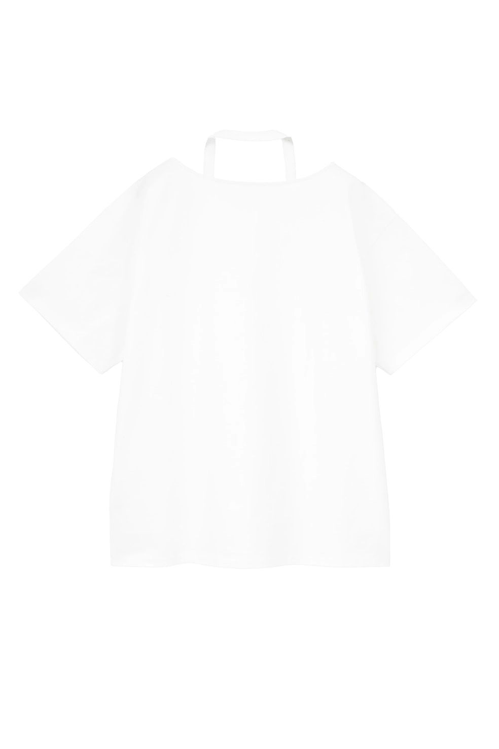 ダブルフェイストップス - W FACE NOTCHED RIB OVER TOPS (WHITE)