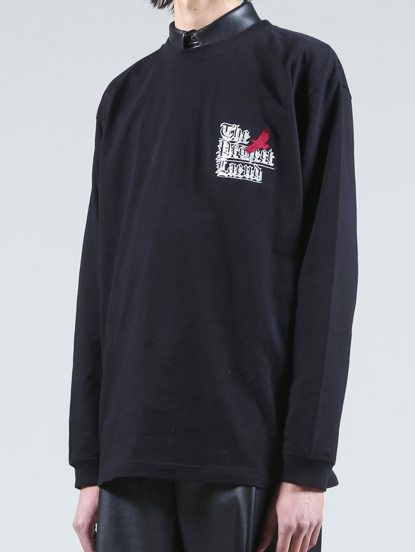 ロゴ刺繍ロングスリーブTシャツ - Embroidery Long Sleeve T Shirt - BLACK