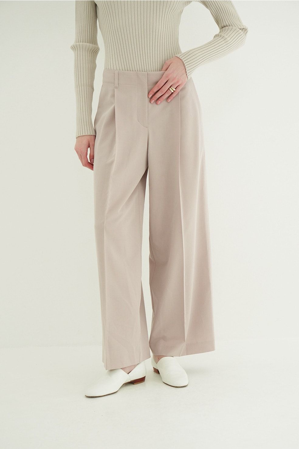 ローウエストタックルーズスラックス -  LOW WAIST TUCKED LOOSE SLACKS(PURPLE)