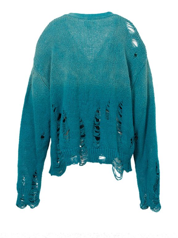 サンフェードライクニットカーディガン - Sun Faded Like Knit Cardigan (BLUE)