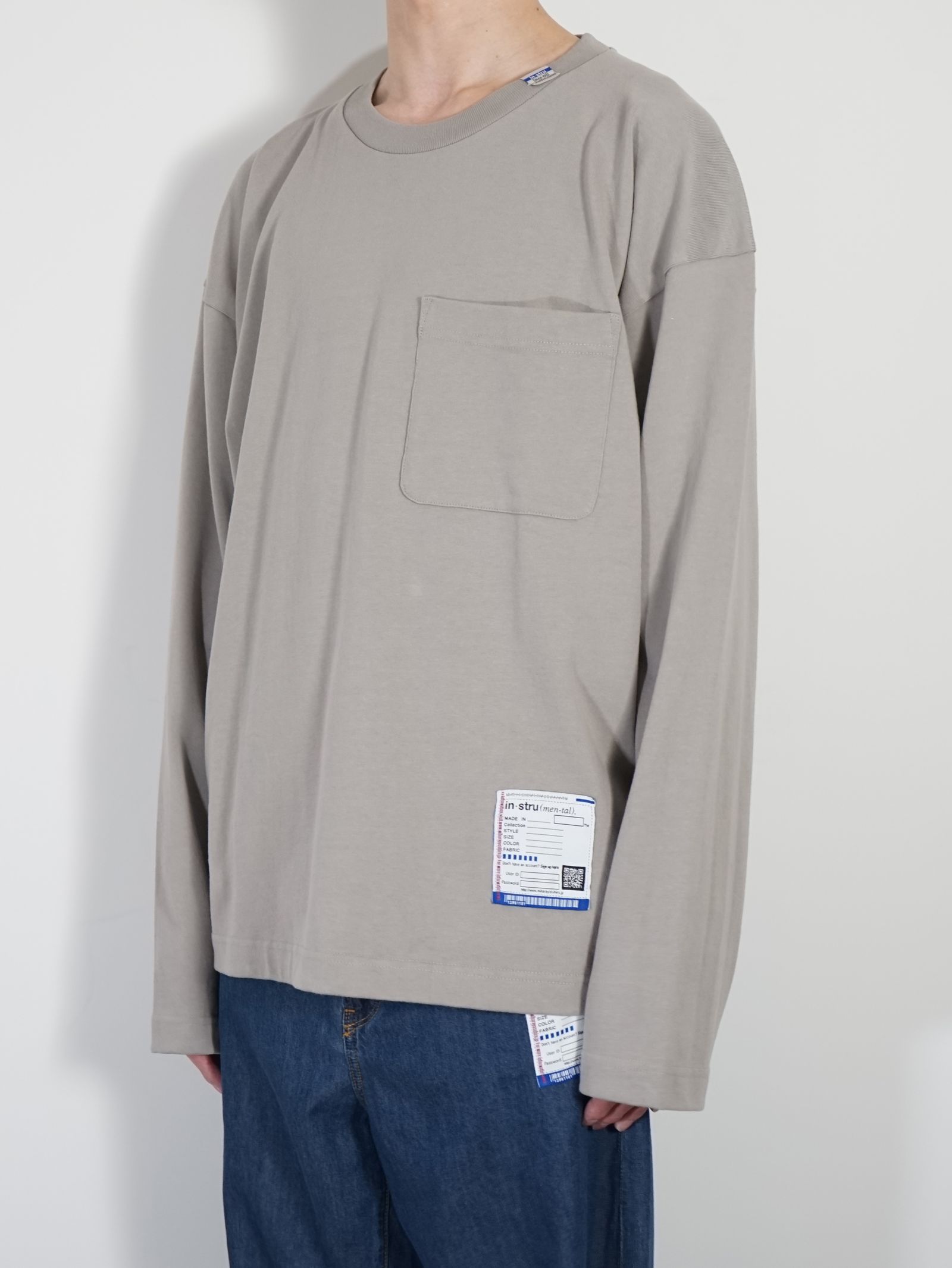 ポケットロングスリーブカットソー - POKET LS TEE - LT.GREY