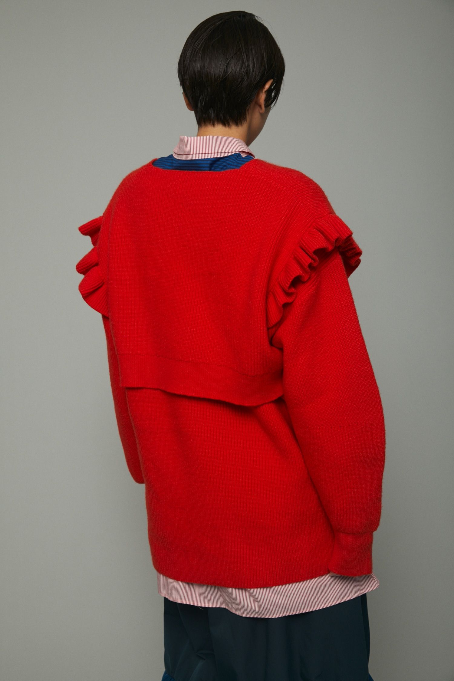 レイヤード フリル トップス  - Layered frill tops - ORANGE