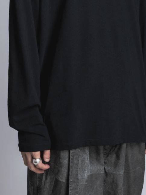 ソフト天竺 長袖カットソー - BLACK