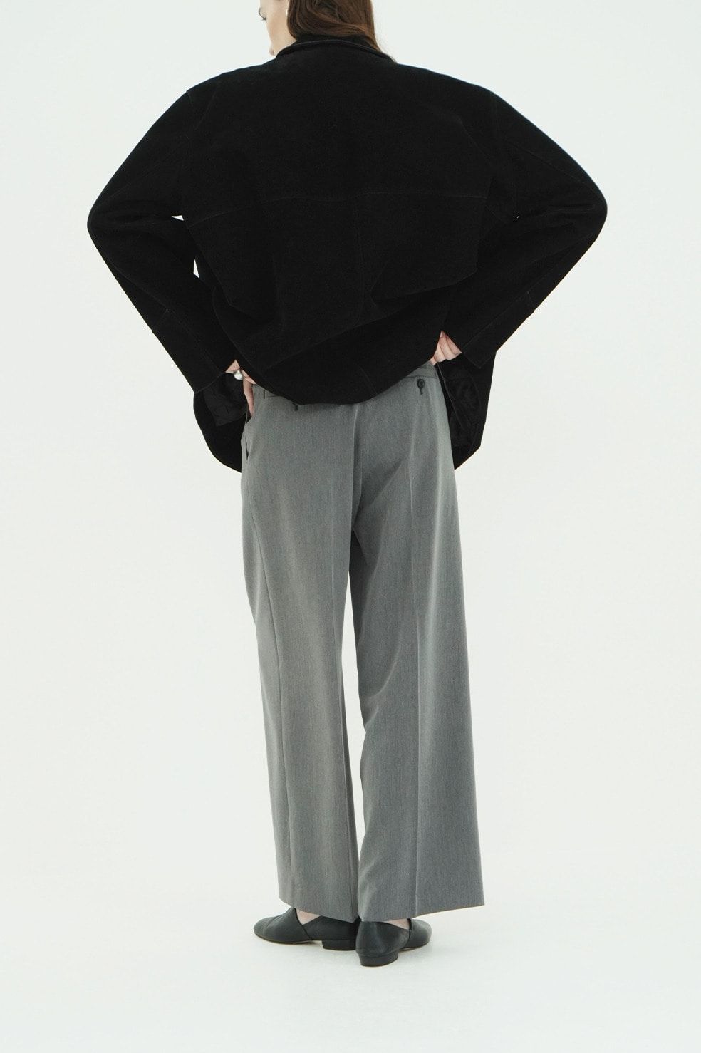 ローウエストタックルーズスラックス -  LOW WAIST TUCKED LOOSE SLACKS(GREY)