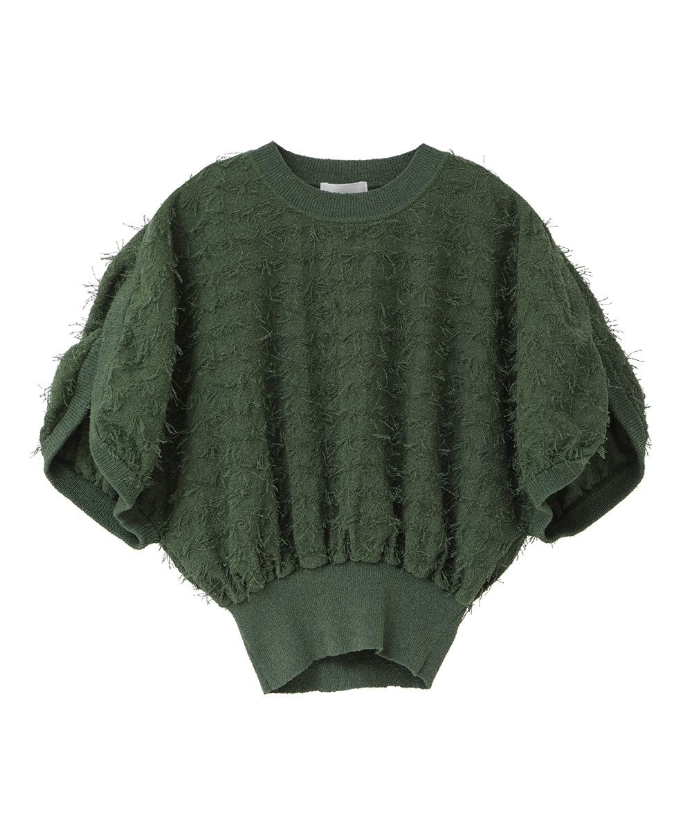 CLANE/クラネ】FRINGE ARCH SLEEVE KNIT TOPS/フリンジアーチスリーブ ...
