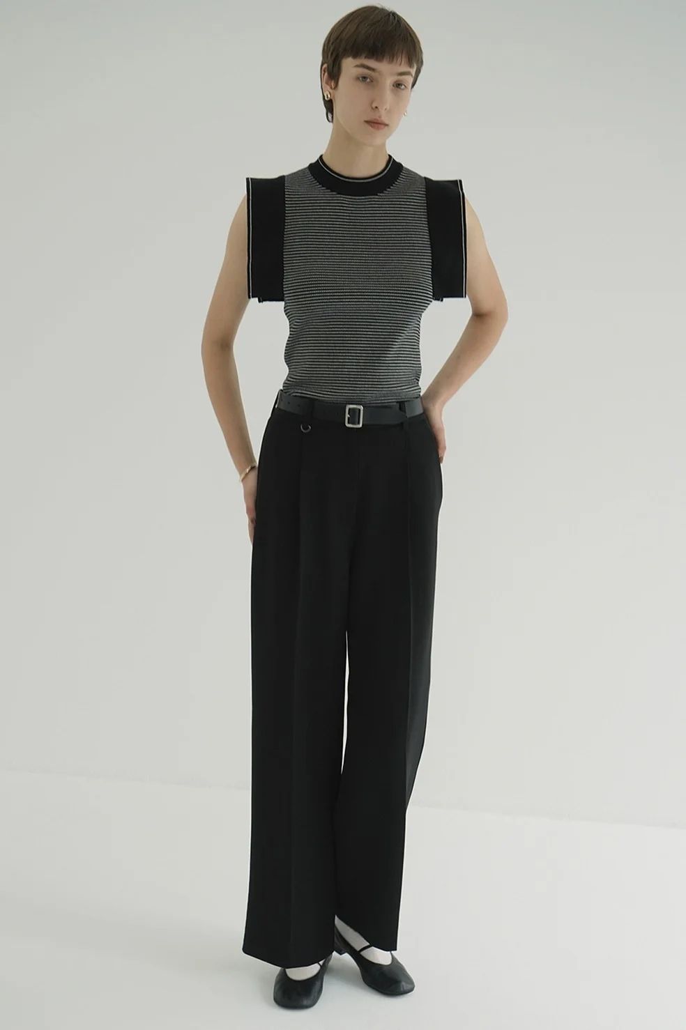 CLANE☆2WAY STRAIGHT TUCK PANTS CLANE - 2WAY TUCK STRAIGHT PANTS BLACK - タックストレート