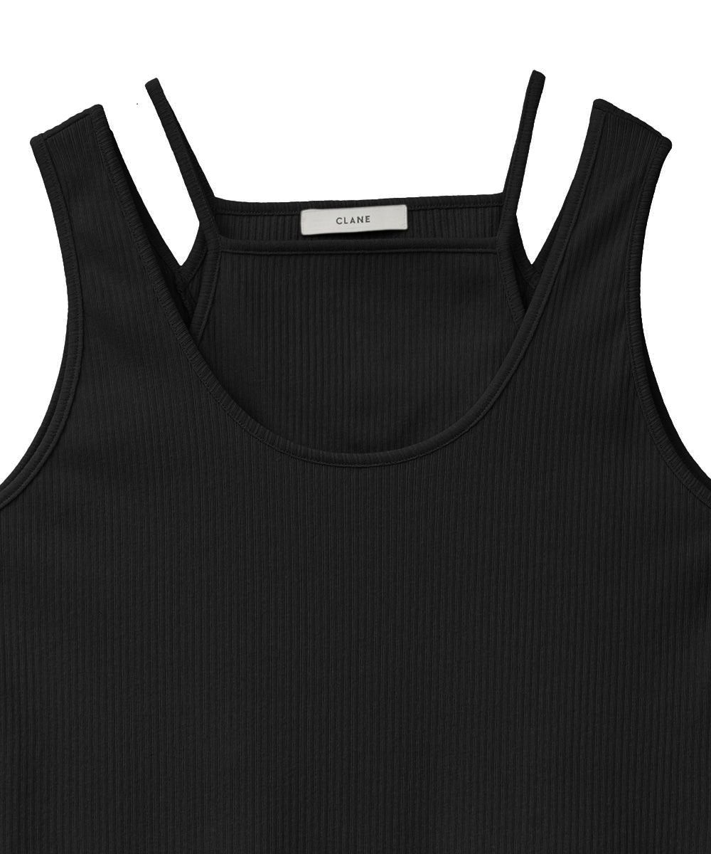 レイヤードアメリカンタンクトップ - LAYERD AMERICAN TANK TOP BLACK