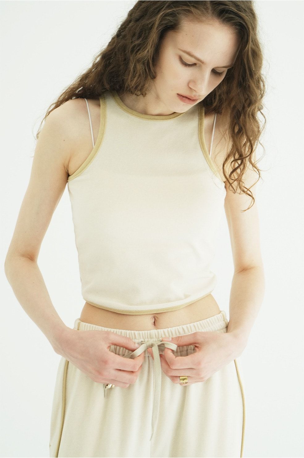 パイルセットアップ - PILE CONTRAST LINE SET UP (IVORY)
