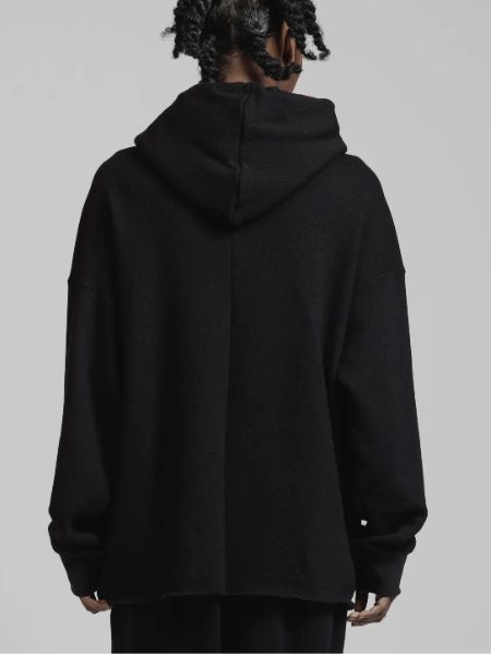 コットンウール スウェットフーディ - COTTON/WOOL SWEAT HOODIE BLACK