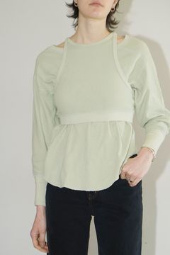 レイヤード ビスチェ サーマル トップス - MINT -  LAYRED BUSTIER THERMAL TOPS