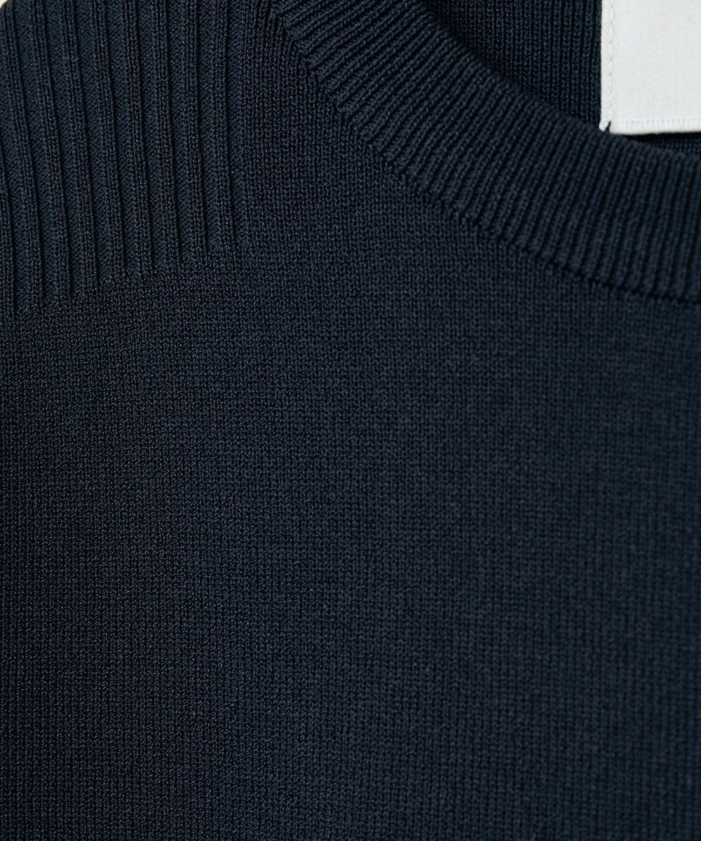 ベーシック コンパクト ニット トップス - BASIC COMPACT KNIT TOPS NAVY
