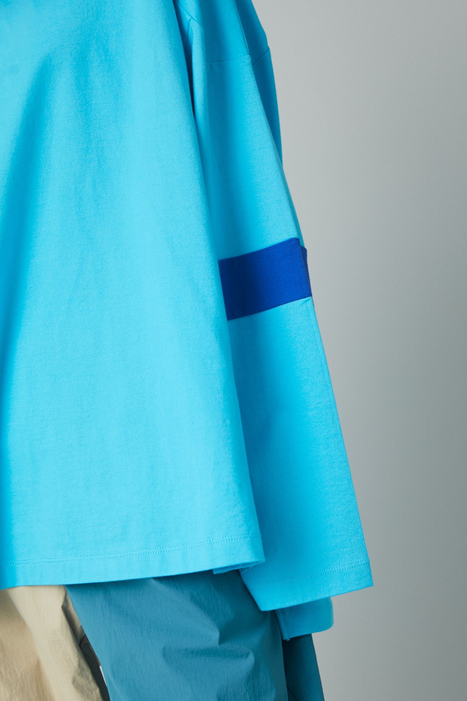 カラービックティーシャツ - Color block big tee - BLUE