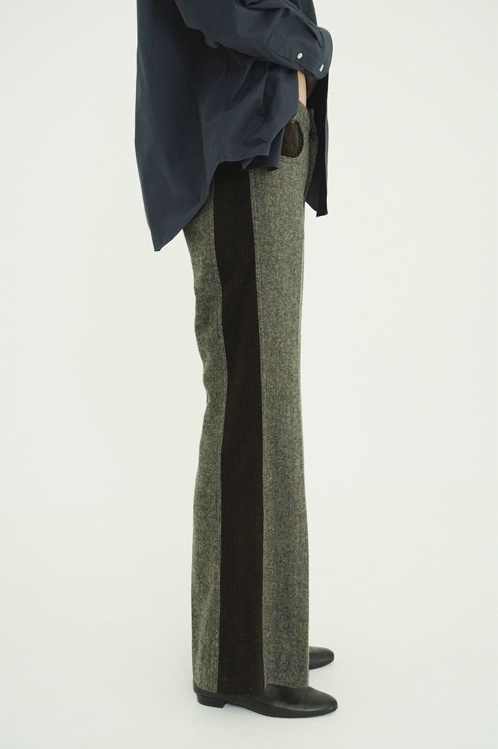 コーデュロイパネルメランジパンツ - CORDUROY PANEL MELANGE PANTS (MIX)