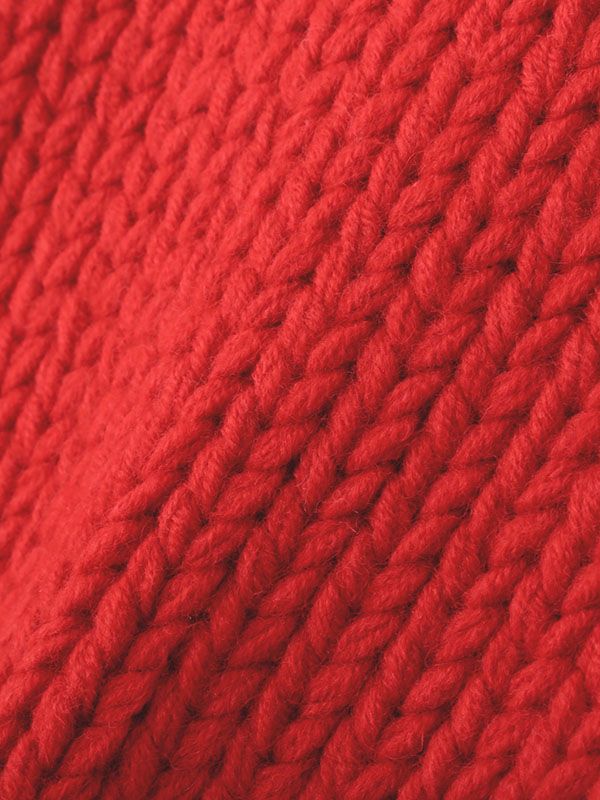 バルキーヤーンハンドニットプルオーバー - RED