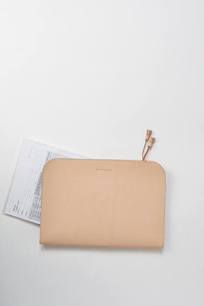 クラッチバッグ - zip file  natural×tricolor