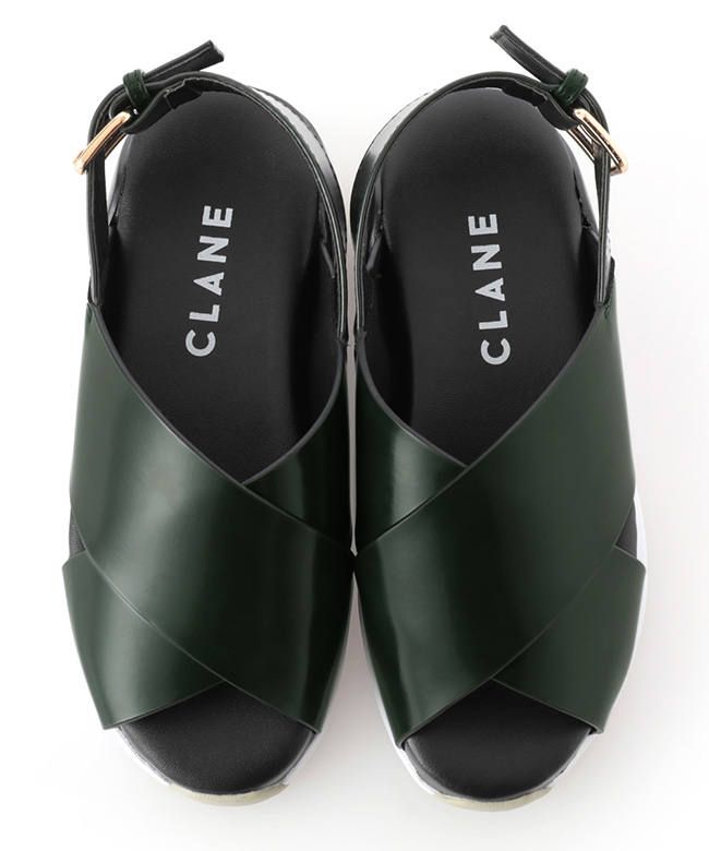 CLANE - ORPHIC×CLANE ‐クロスデザインサンダル GREEN | ADDICT WEB SHOP