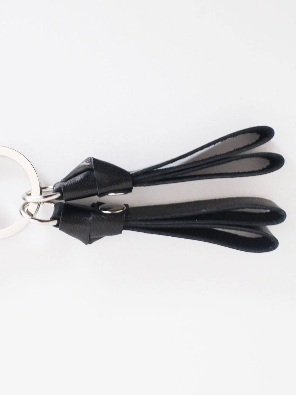 レザーキーホルダー - KEY HOLDER SILVER ×BLACK