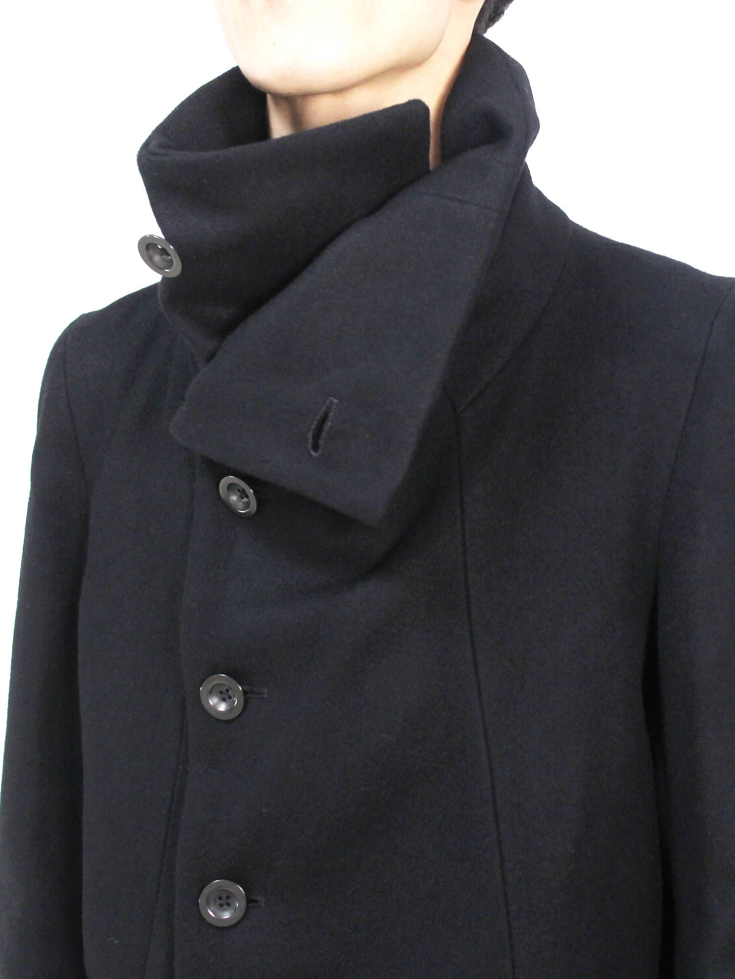 ハイネックメルトンコート - Melton High Neck Coat Short - Black - 1 (S)